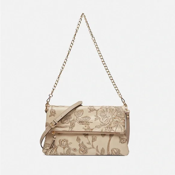 Italian Ivory Leather Crossbody/Clutch Handbag by Cuoieria Fiorentina - Picture 2 of 5